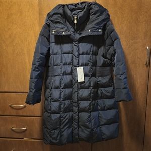 Cole Haan Signature Plus Cinch-Waist Gilet Down Coat, Navy, NWT, 1X